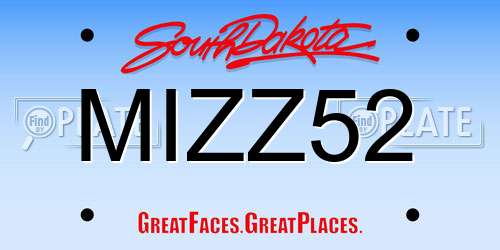 MIZZ52 South Dakota License Plate