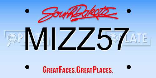 MIZZ57 South Dakota License Plate