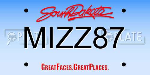 MIZZ87 South Dakota License Plate