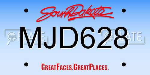MJD628 South Dakota License Plate