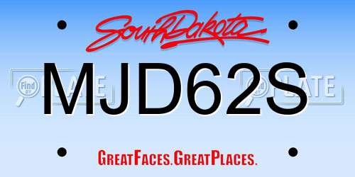 MJD62S South Dakota License Plate