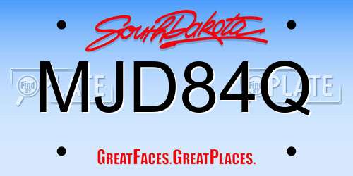 MJD84Q South Dakota License Plate