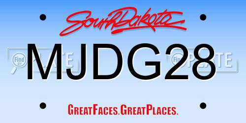 MJDG28 South Dakota License Plate