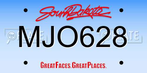 MJO628 South Dakota License Plate