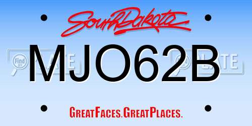 MJO62B South Dakota License Plate