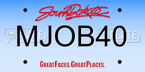 MJOB40 South Dakota License Plate