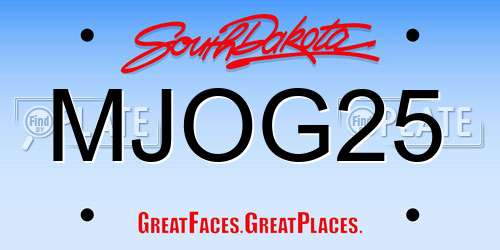 MJOG25 South Dakota License Plate