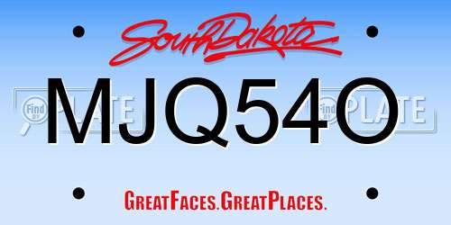 MJQ54O South Dakota License Plate