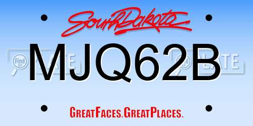 MJQ62B South Dakota License Plate
