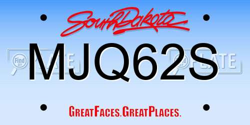 MJQ62S South Dakota License Plate