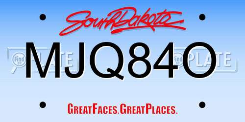 MJQ84O South Dakota License Plate