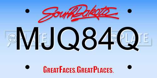 MJQ84Q South Dakota License Plate