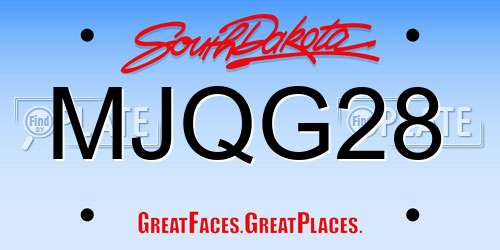 MJQG28 South Dakota License Plate
