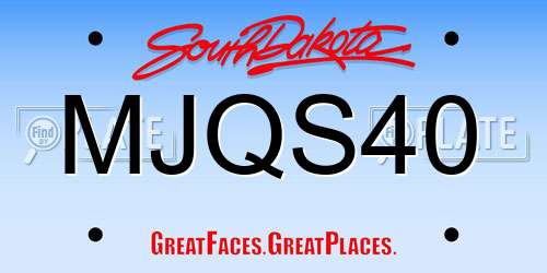 MJQS40 South Dakota License Plate