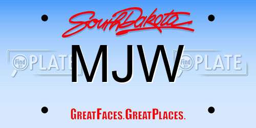 MJW South Dakota License Plate