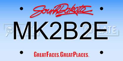 MK2B2E South Dakota License Plate