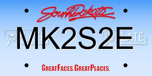 MK2S2E South Dakota License Plate