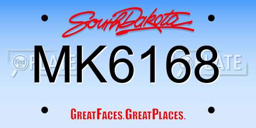 MK6168 South Dakota License Plate