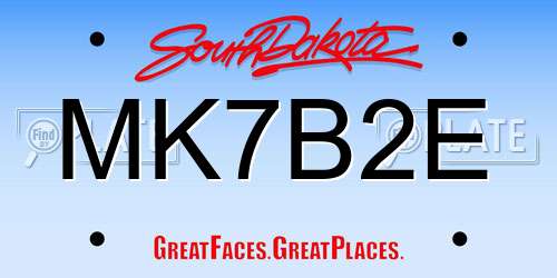 MK7B2E South Dakota License Plate