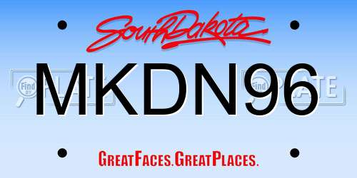 MKDN96 South Dakota License Plate