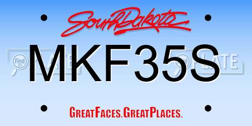 MKF35S South Dakota License Plate