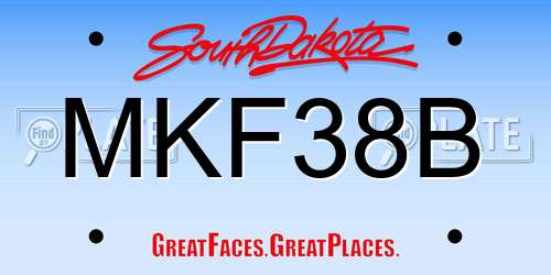 MKF38B South Dakota License Plate