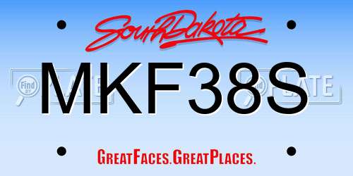 MKF38S South Dakota License Plate