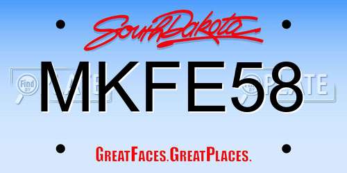MKFE58 South Dakota License Plate