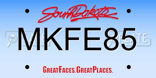 MKFE85 South Dakota License Plate