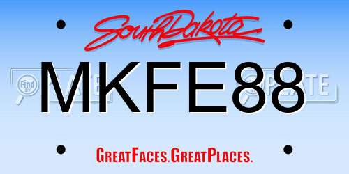 MKFE88 South Dakota License Plate