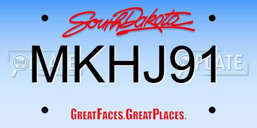 MKHJ91 South Dakota License Plate