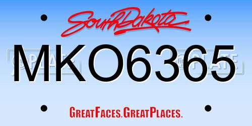 MKO6365 South Dakota License Plate