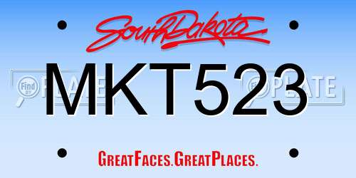 MKT523 South Dakota License Plate