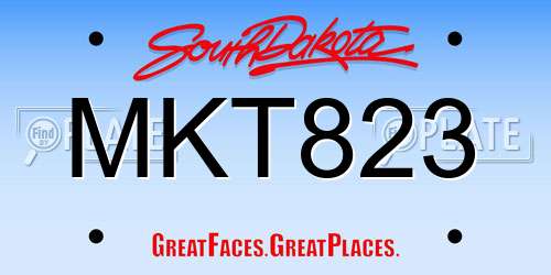 MKT823 South Dakota License Plate
