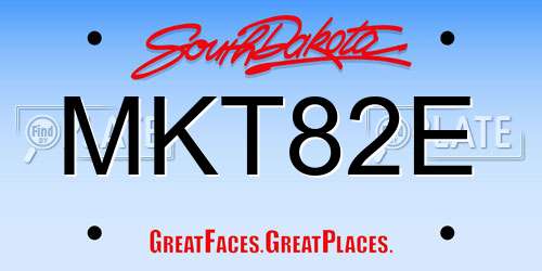 MKT82E South Dakota License Plate