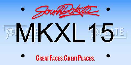 MKXL15 South Dakota License Plate