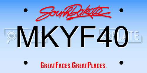 MKYF40 South Dakota License Plate