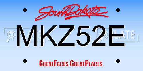 MKZ52E South Dakota License Plate