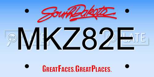 MKZ82E South Dakota License Plate