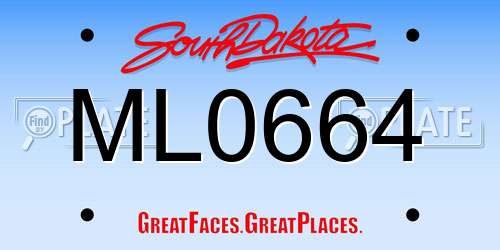 ML0664 South Dakota License Plate