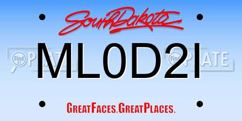 ML0D2I South Dakota License Plate