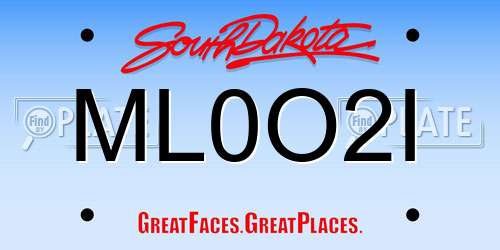 ML0O2I South Dakota License Plate