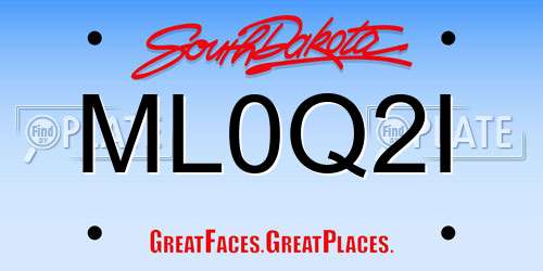 ML0Q2I South Dakota License Plate