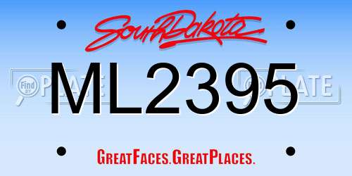 ML2395 South Dakota License Plate