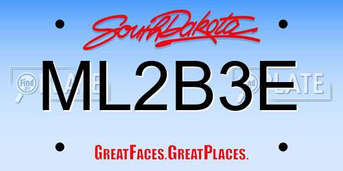 ML2B3E South Dakota License Plate