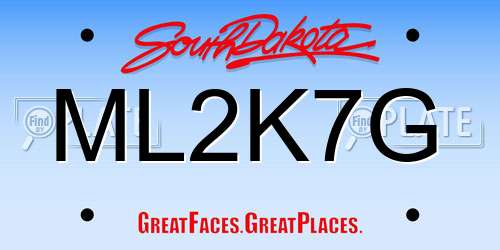 ML2K7G South Dakota License Plate