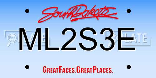 ML2S3E South Dakota License Plate