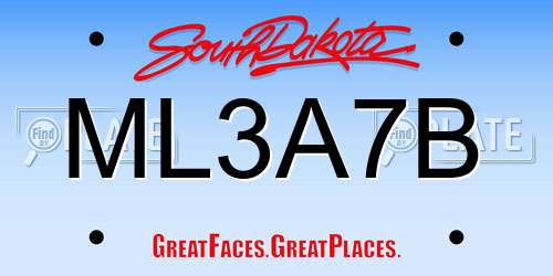 ML3A7B South Dakota License Plate
