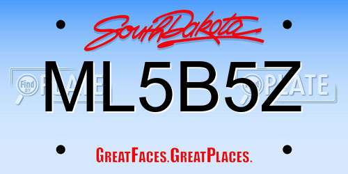 ML5B5Z South Dakota License Plate