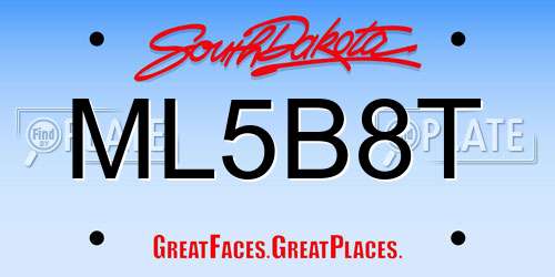 ML5B8T South Dakota License Plate